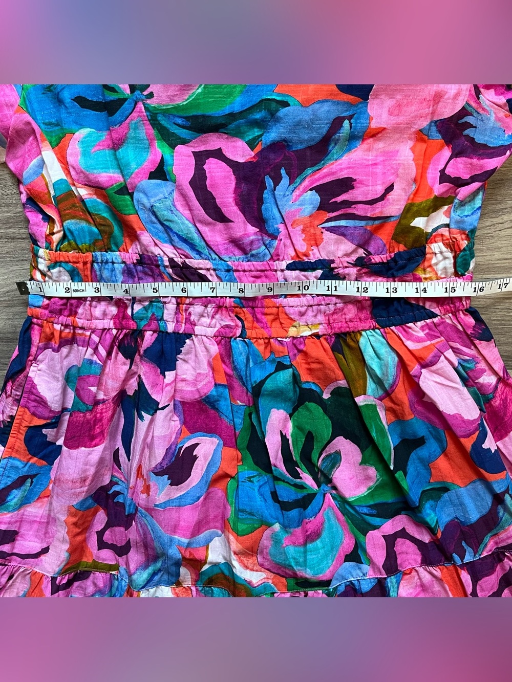 NWOT Johnny Was “Ambre” Smocked Tiered Floral Pink Multicolor Midi Dress Size S - Picture 7 of 12